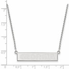 Sterling Silver Rhodium-plated LogoArt University of Georgia Small Bar 18 inch Necklace