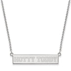 Sterling Silver Rhodium-plated LogoArt University of Mississippi Hotty Toddy Small Bar 18 inch Necklace