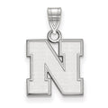 10k White Gold LogoArt University of Nebraska Letter N Small Pendant