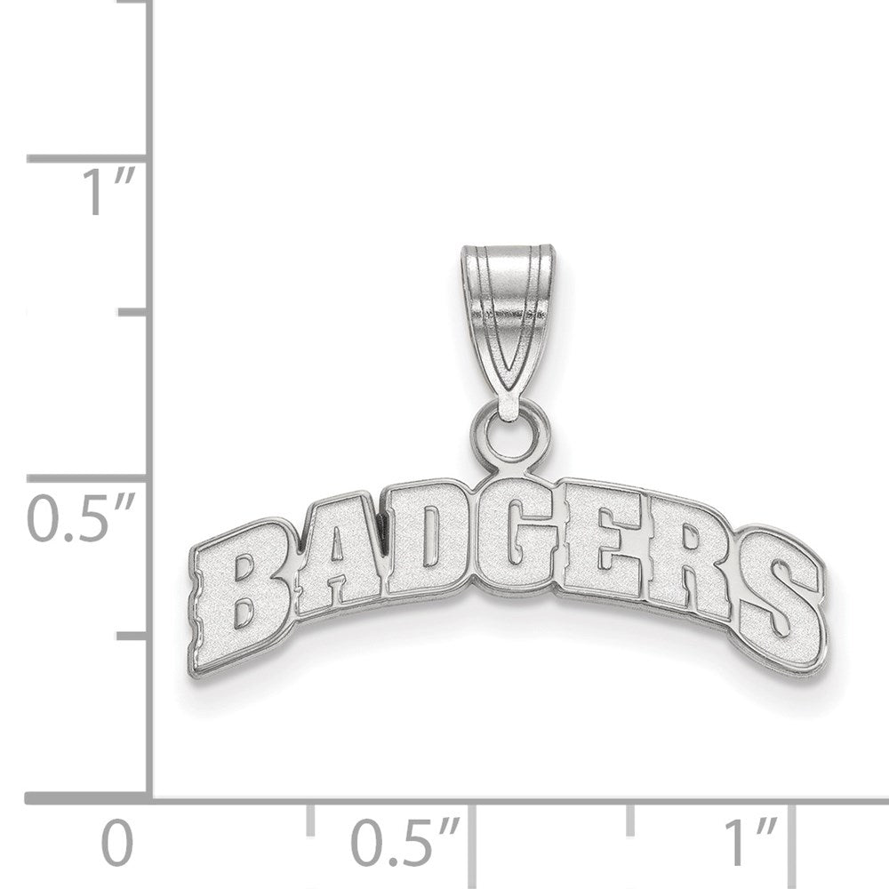 14k White Gold LogoArt University of Wisconsin Badgers Medium Pendant
