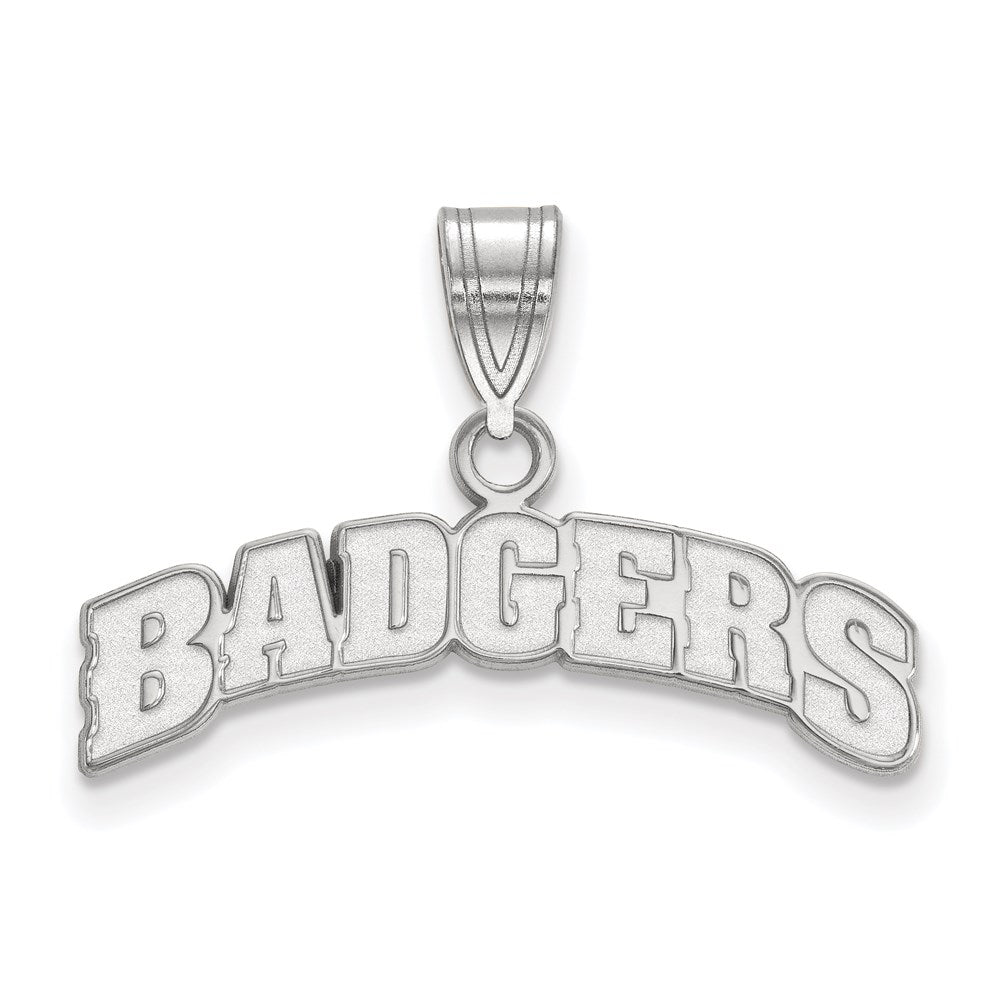 10k White Gold LogoArt University of Wisconsin Badgers Medium Pendant