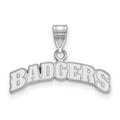 Sterling Silver Rhodium-plated LogoArt University of Wisconsin Badgers Medium Pendant