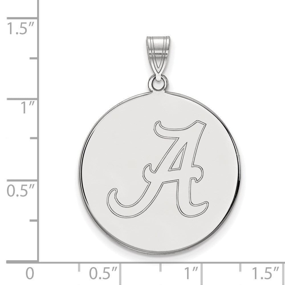 Sterling Silver Rhodium-plated LogoArt University of Alabama Letter A Extra Large Disc Pendant