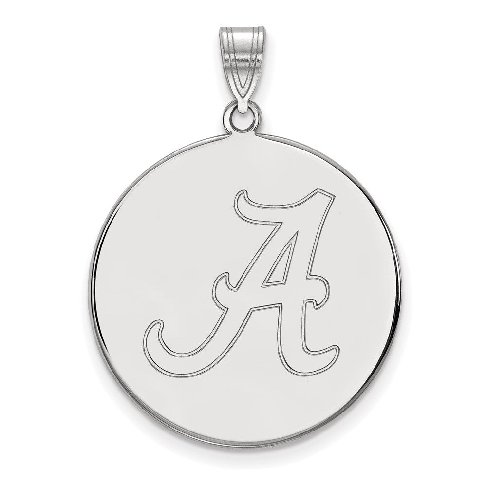 Sterling Silver Rhodium-plated LogoArt University of Alabama Letter A Extra Large Disc Pendant