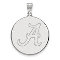 Sterling Silver Rhodium-plated LogoArt University of Alabama Letter A Extra Large Disc Pendant
