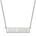 Sterling Silver Rhodium-plated LogoArt University of Mississippi Ole Miss Small Bar 18 inch Necklace