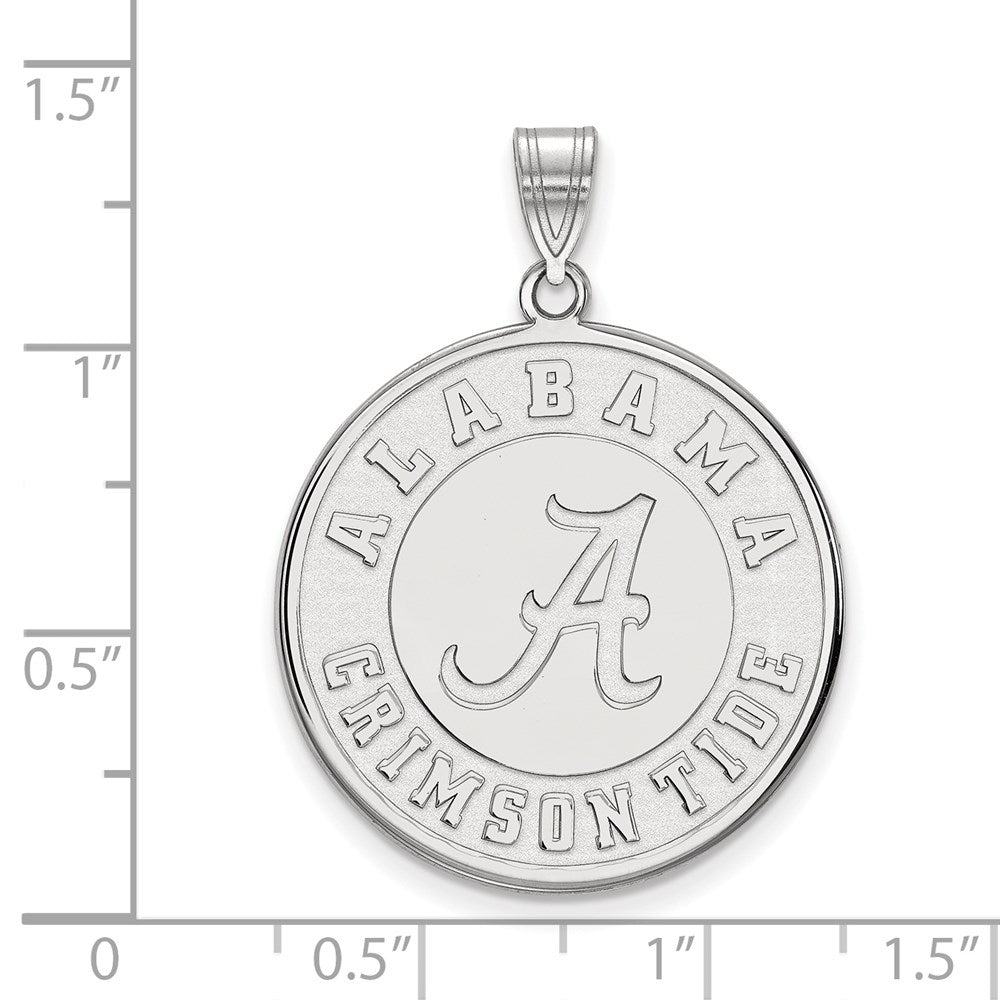 14k White Gold LogoArt University of Alabama Crimson Tide Extra Large Disc Pendant