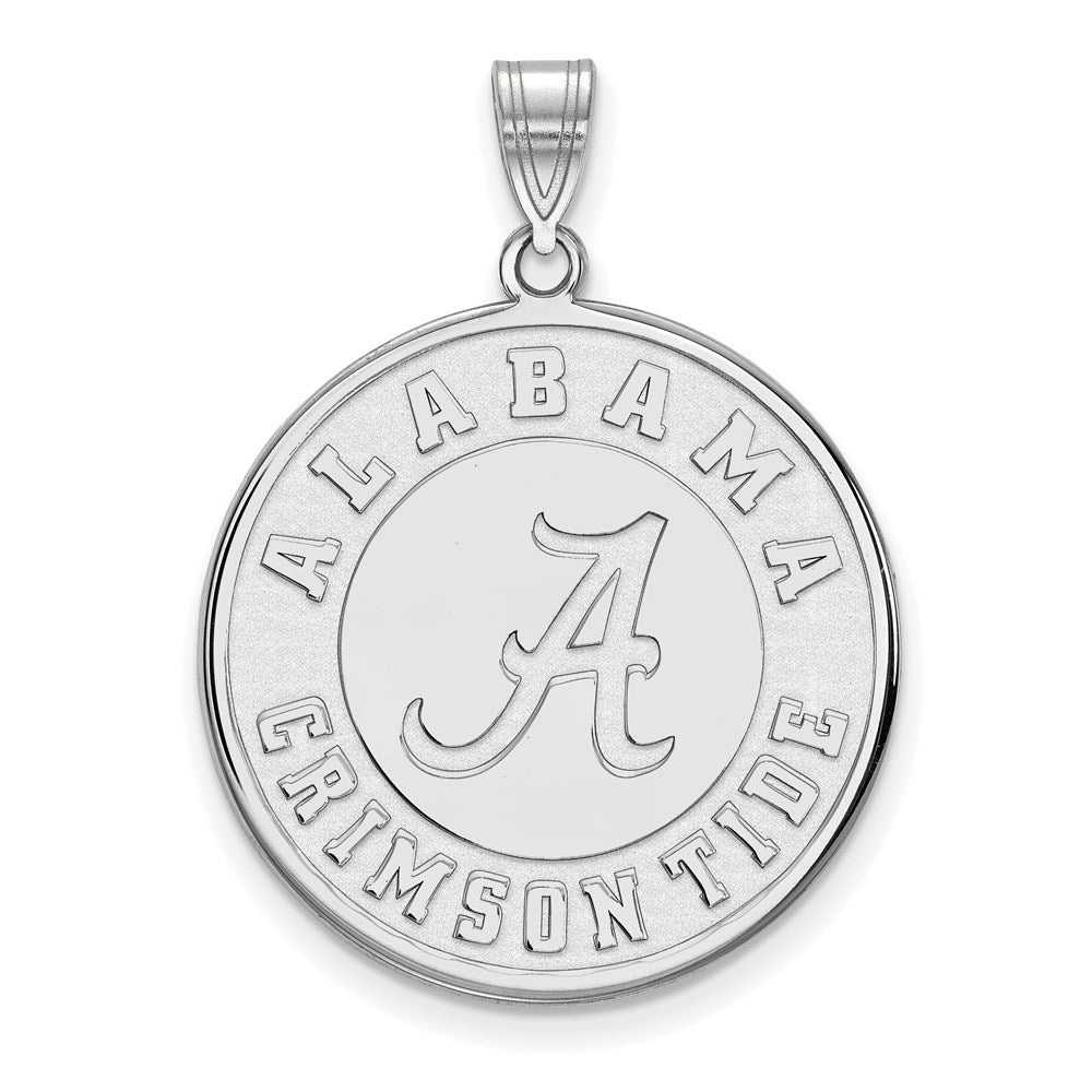 14k White Gold LogoArt University of Alabama Crimson Tide Extra Large Disc Pendant