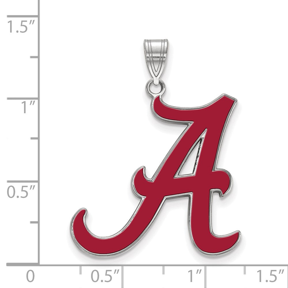 Sterling Silver Rhodium-plated LogoArt University of Alabama Letter A Extra Large Enameled Pendant