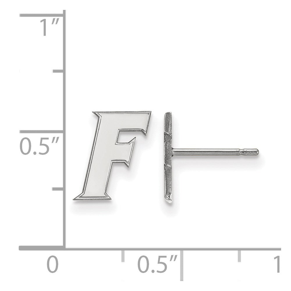 Sterling Silver Rhodium-plated LogoArt University of Florida Letter F Extra Small Post Earrings