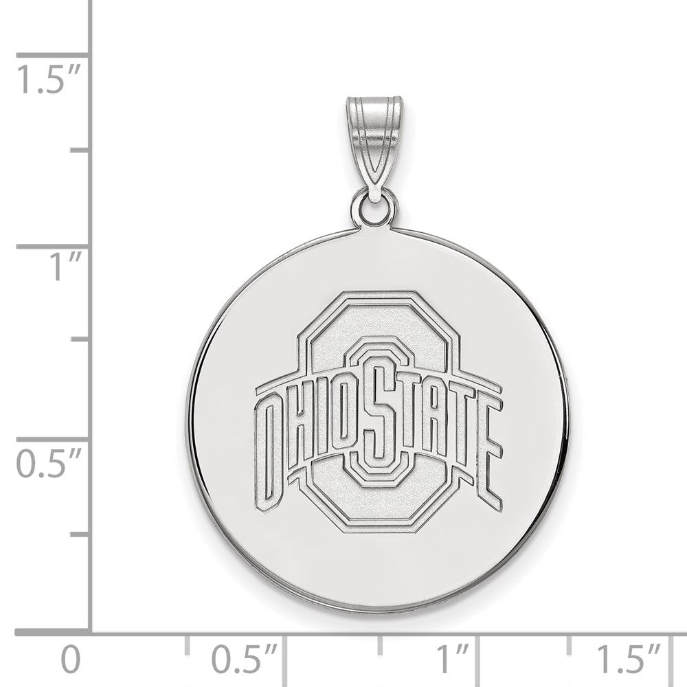 14k White Gold LogoArt The Ohio State University Extra Large Disc Pendant