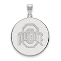 14k White Gold LogoArt The Ohio State University Extra Large Disc Pendant