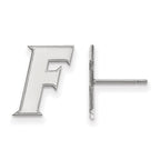 10k White Gold LogoArt University of Florida Letter F Small Post Earrings