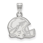 Sterling Silver Rhodium-plated LogoArt Florida State University Arrow Medium Football Helmet Pendant