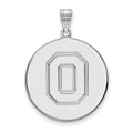 Sterling Silver Rhodium-plated LogoArt The Ohio State University Letter O Extra Large Disc Pendant