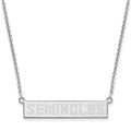 Sterling Silver Rhodium-plated LogoArt Florida State University Seminoles Small Bar 18 inch Necklace