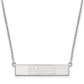Sterling Silver Rhodium-plated LogoArt University of Alabama Crimson Tide Small Bar 18 inch Necklace