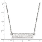Sterling Silver Rhodium-plated LogoArt University of Florida Small Bar 18 inch Necklace