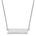 Sterling Silver Rhodium-plated LogoArt University of Florida Small Bar 18 inch Necklace