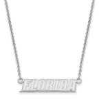 Sterling Silver Rhodium-plated LogoArt University of Florida Small Bar 18 inch Necklace