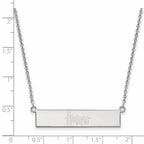 Sterling Silver Rhodium-plated LogoArt University of Nebraska Huskers Small Bar 18 inch Necklace