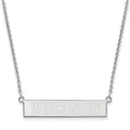 Sterling Silver Rhodium-plated LogoArt University of Wisconsin Small Bar 18 inch Necklace