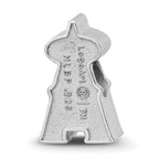 Sterling Silver Rhodium Plated Major League Baseball LogoArt Los Angeles Angels Enameled Bead