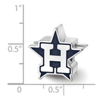 Sterling Silver Rhodium Plated Major League Baseball LogoArt Houston Astros Enamel Bead
