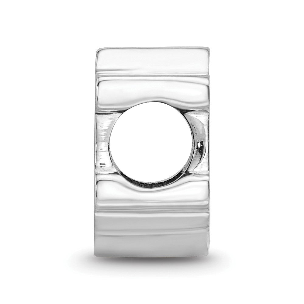 Sterling Silver Rhodium-plated LogoArt Auburn University A-U Enameled Logo Bead