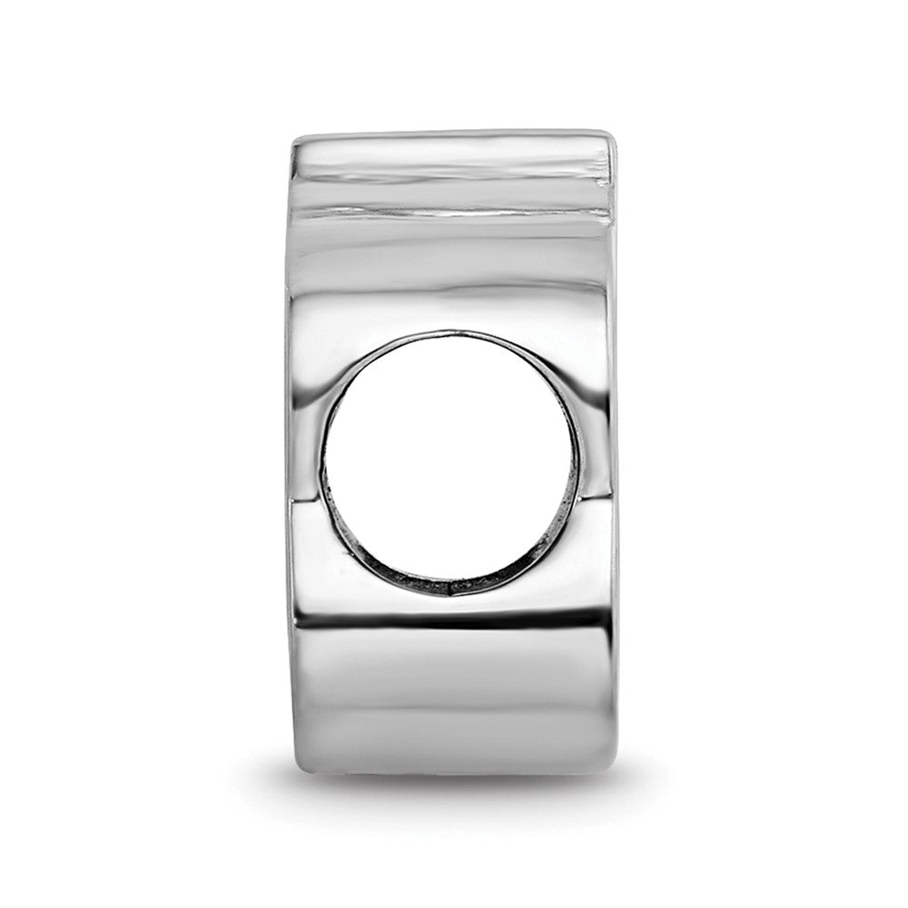 Sterling Silver Rhodium-plated NHL LogoArt Colorado Avalanche Letter A Enameled Bead