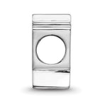 Sterling Silver Rhodium-plated NHL LogoArt Columbus Blue Jackets Enameled Logo Bead