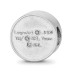 Sterling Silver Rhodium-plated NHL LogoArt Boston Bruins Enameled Bead