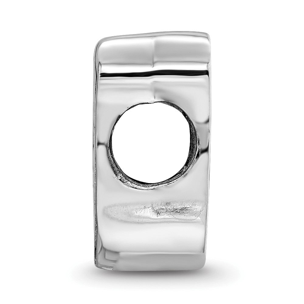 Sterling Silver Rhodium-plated LogoArt Butler University Bulldog Enameled Bead