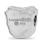 Sterling Silver Rhodium-plated LogoArt Butler University Bulldog Enameled Bead
