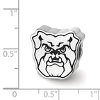 Sterling Silver Rhodium-plated LogoArt Butler University Bulldog Enameled Bead