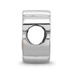 Sterling Silver Rhodium-plated LogoArt Clemson University Tiger Paw Enameled Logo Bead