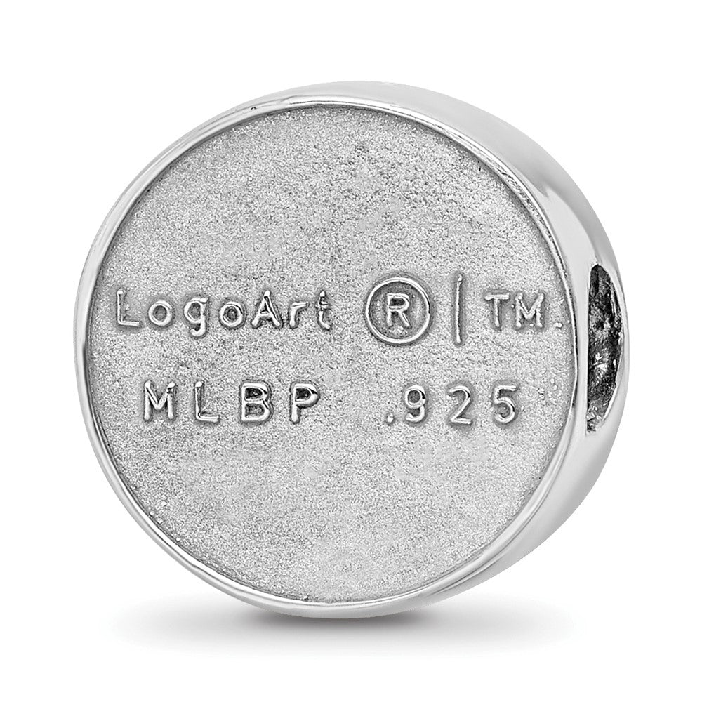 Sterling Silver Rhodium Plated Major League Baseball LogoArt Chicago Cubs Enameled Bead