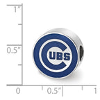 Sterling Silver Rhodium Plated Major League Baseball LogoArt Chicago Cubs Enameled Bead