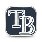 SS/Rh-p Major League Baseball LogoArt Tampa Bay Rays Enameled Bead