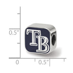 SS/Rh-p Major League Baseball LogoArt Tampa Bay Rays Enameled Bead