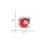 Sterling Silver NHL LogoArt Calgary Flames Letter C Enameled Bead