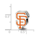 Sterling Silver Rhodium Plated Major League Baseball LogoArt San Francisco Giants S-F Enamel Bead