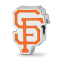 Sterling Silver Rhodium Plated Major League Baseball LogoArt San Francisco Giants S-F Enamel Bead