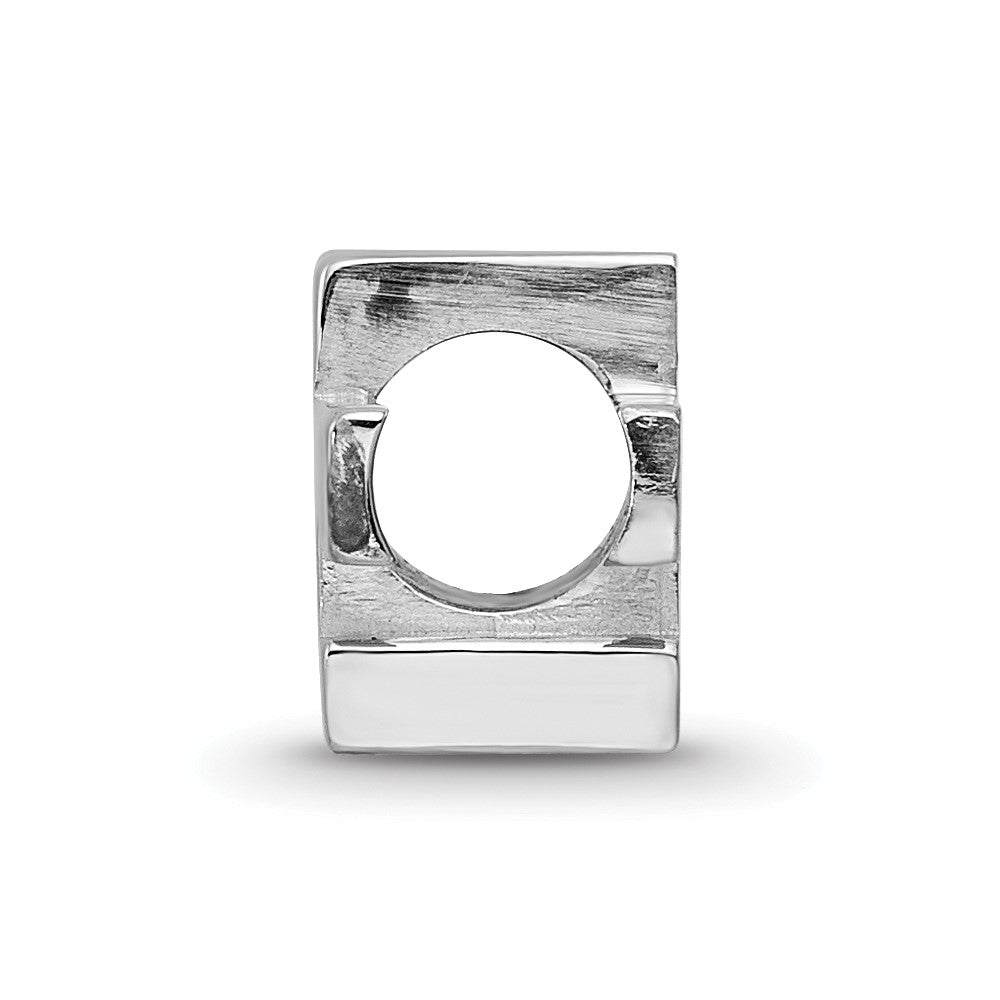 Sterling Silver Rhodium-plated LogoArt Georgia Institute of Technology G-T Enameled Bead