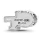 Sterling Silver Rhodium-plated LogoArt Georgia Institute of Technology G-T Enameled Bead