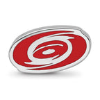 Sterling Silver NHL LogoArt Carolina Hurricanes Enameled Logo Bead