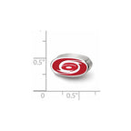 Sterling Silver NHL LogoArt Carolina Hurricanes Enameled Logo Bead