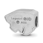 Sterling Silver Rhodium-plated LogoArt Kansas State University Wildcat Enameled Logo Bead