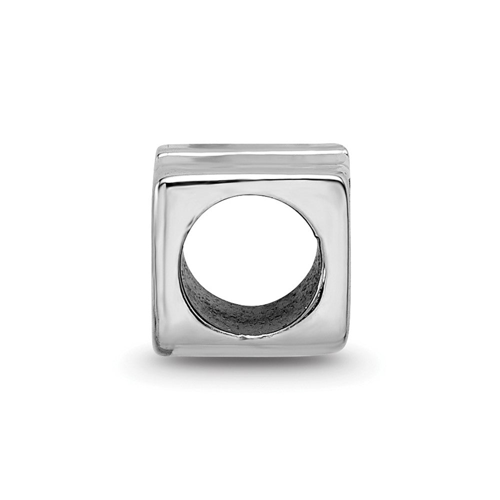 Sterling Silver Rhodium-plated LogoArt Louisiana State University L-S-U Enameled Bead