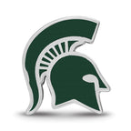 Sterling Silver Rhodium-plated LogoArt Michigan State University Spartan Enameled Logo Bead